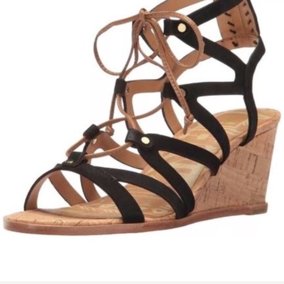 πDOLCE VITA Lynnie Leather Wedge Lace up Sandals - Picture 2 of 8
